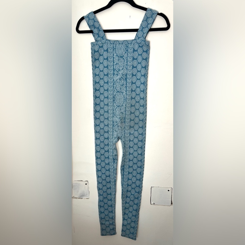 Free People Intimately Teal Printed Onesie L/XL